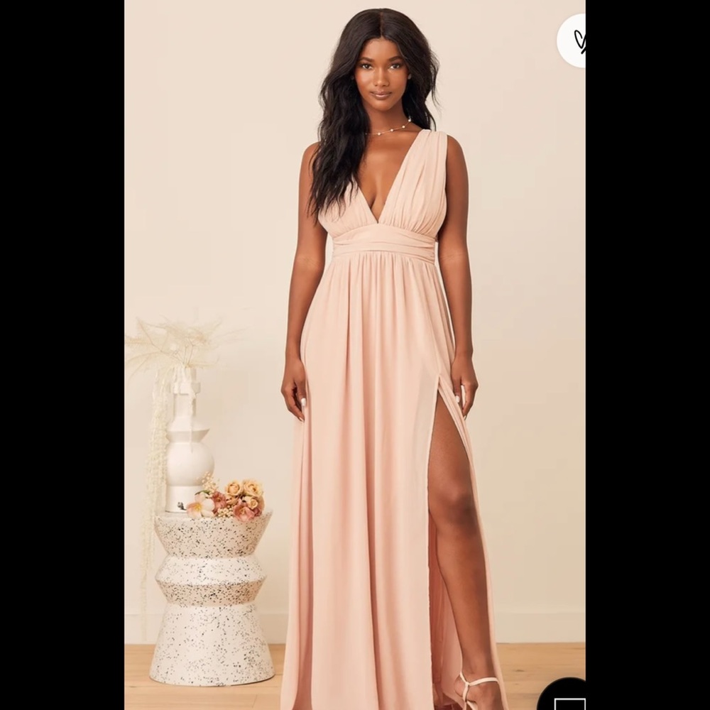 Lulu’s Pink Heavenly Hues Blush Maxi Dress